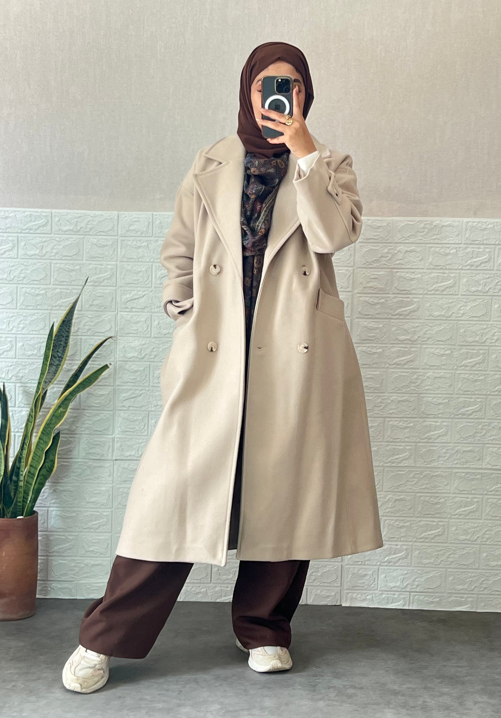manteau cachemire beige